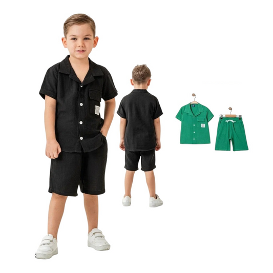 Skjorte- og shortssett - Grønn