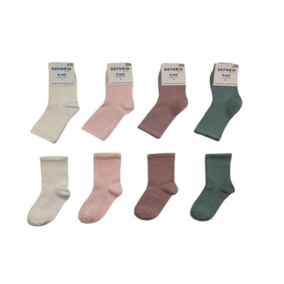 Barnesokker hvit, rosa, maroon, grønn