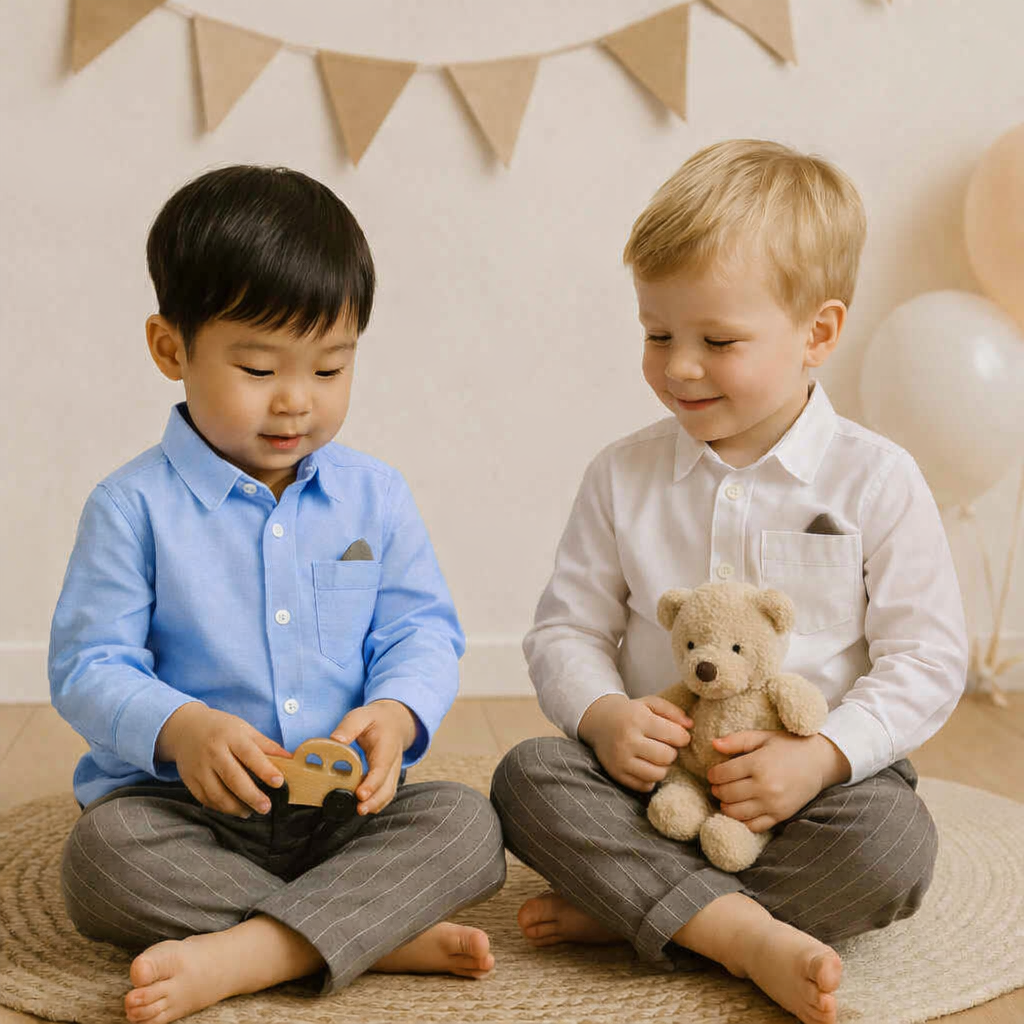 Skjorte- og buksesett, Hvit