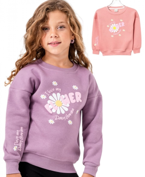 Genser til jente lilla rosa