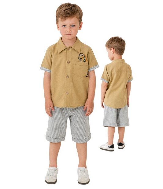 Skjorte- og shortssett - Dinosaur