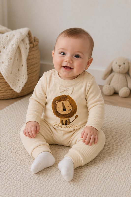 Bukse- og gensersett - Løve Beige