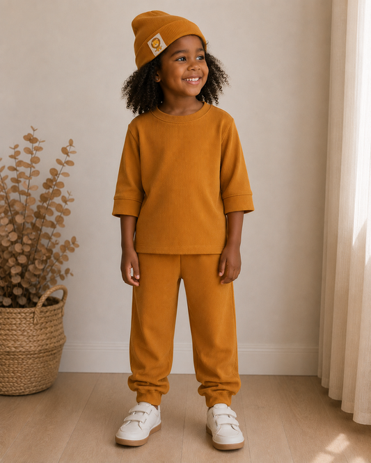 Bukse- og gensersett med lue - Oransje